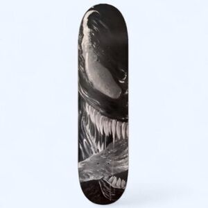 Venom Black and White Graphic Skateboard Deck or Wall Decal
